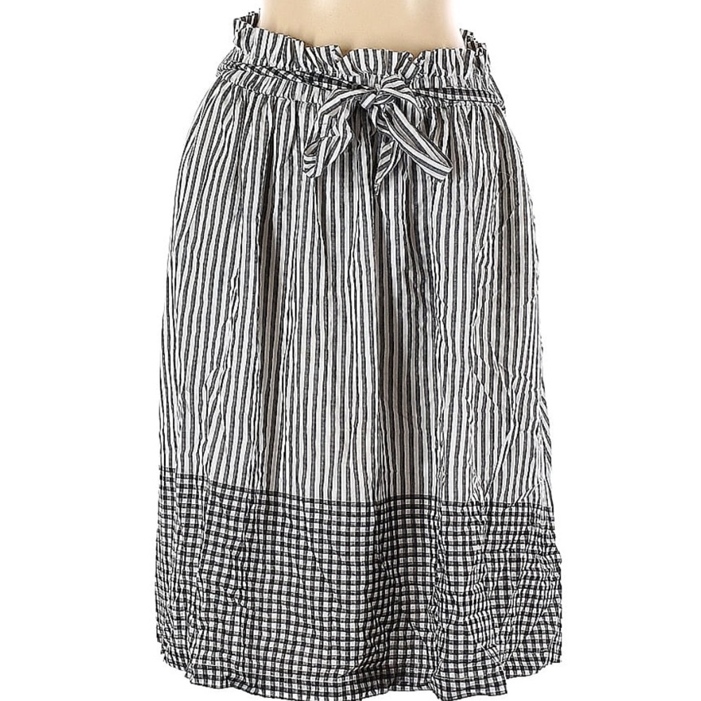 Express Monochrome Striped and Checkered Skirt